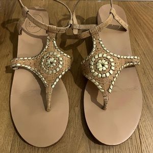 JACK ROGERS ELISE SANDAL NATURAL CORK GOLD BLOCK HEEL WITH ANKLE STRAP